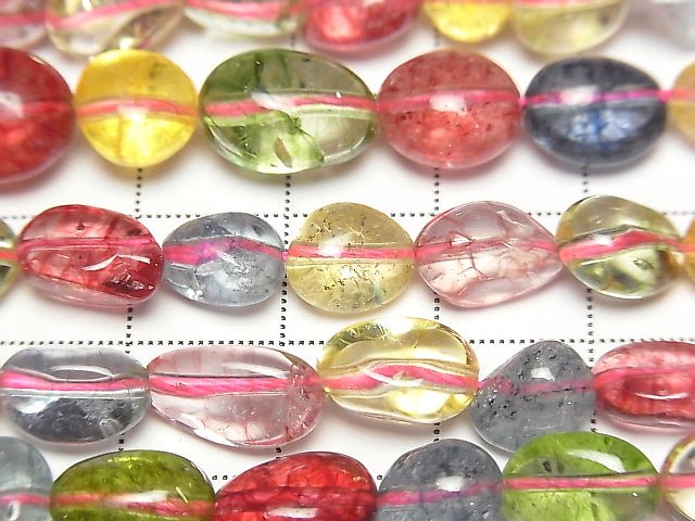 [Video] Multicolor Crystal Nugget 1strand beads (aprx.15inch / 38cm)