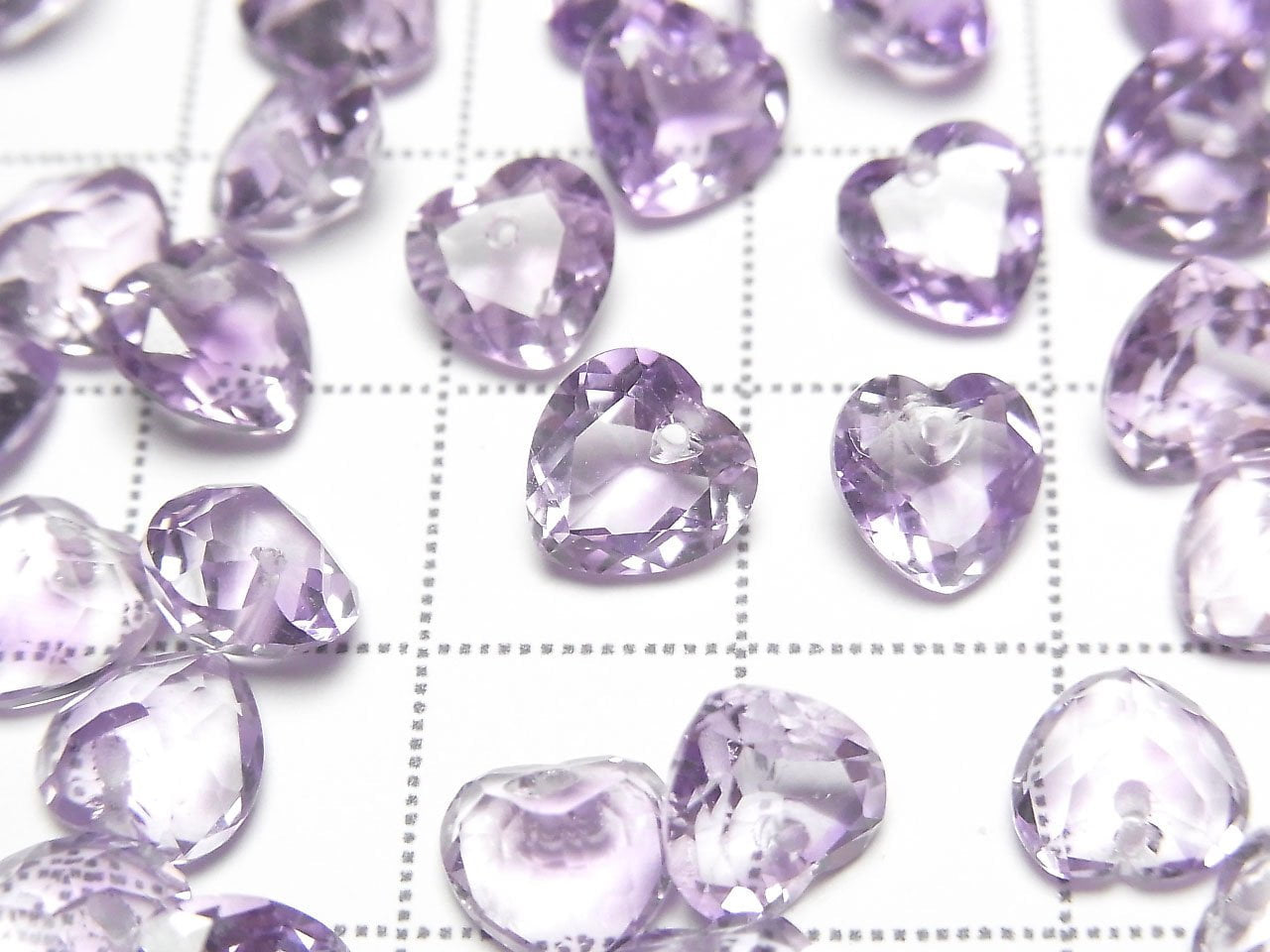Hochwertiger heller Amethyst AAA Herzschliff 7x7x4mm 1/4-Stränge -Armband