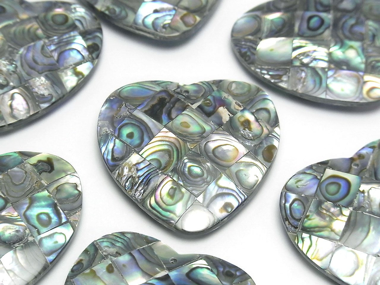 Mosaic Shell Heart 35x35x8mm Abalone Shell 1pc $3.79!