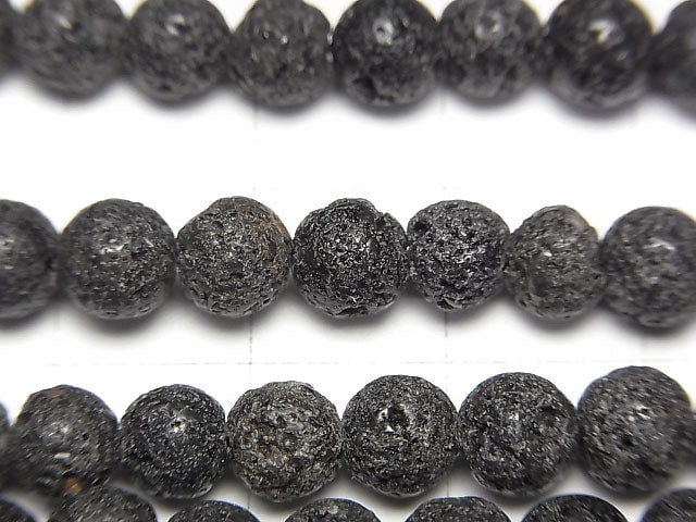 1strand $15.99! [World Heritage, Mt. Fuji ] Mt. Fuji Lava AA + Round 6mm [Our Shop Original] 1strand beads (aprx.15inch / 38cm)