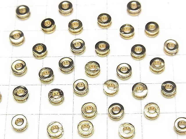 Metal Parts Roundel 5x5x2.5mm Gold (with CZ) 2pcs