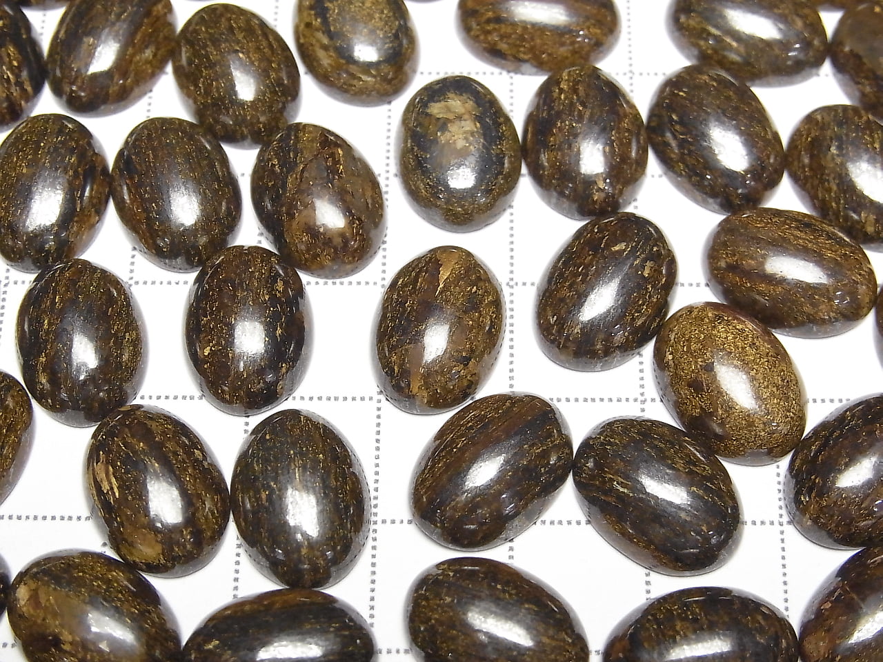 古銅輝石橢圓形素面寶石 14x10mm 2顆