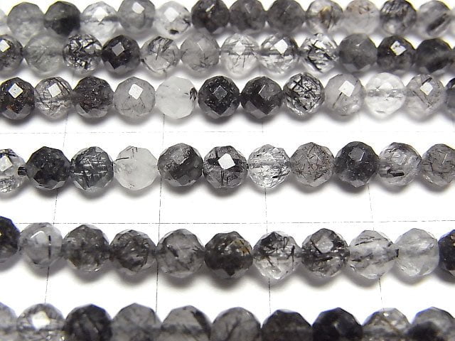 [Video] High Quality! 1strand $7.79! Tourmaline Quartz AA ++ Faceted Round 4mm 1strand beads (aprx.15inch / 37cm)