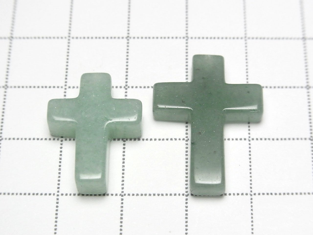 1 Stück 2,19 $ Grüner Aventurin Kreuz [20x15] [25x18] (halb durchbohrtes Loch) 1 Stück