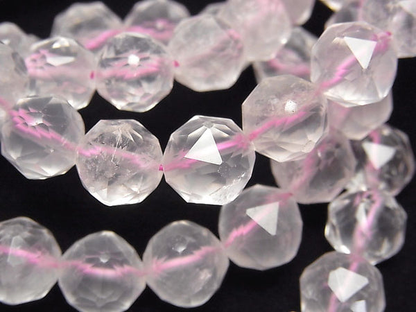 [Video] High Quality! Rose Quartz AA ++ Star Faceted Round 10mm 1strand (Bracelet)