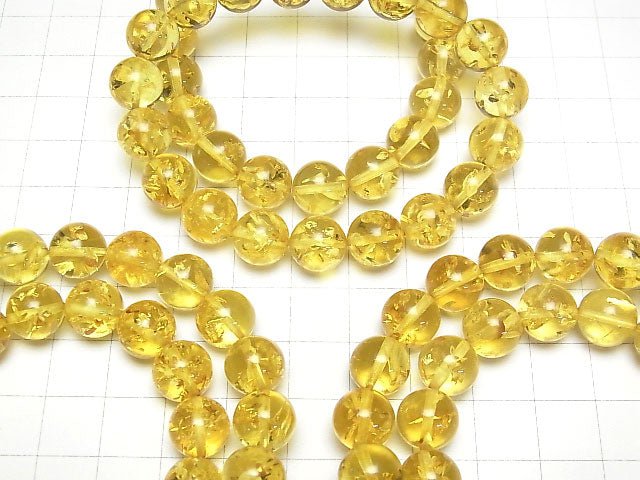 [Video] Baltic Amber Round 10mm Yellow color Bracelet