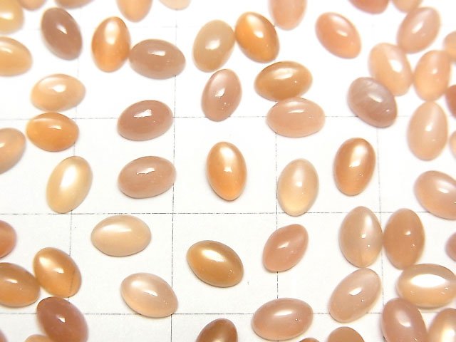 [Video] High Quality Orange Moonstone AAA- Oval Cabochon 6x4mm 10pcs $5.79!