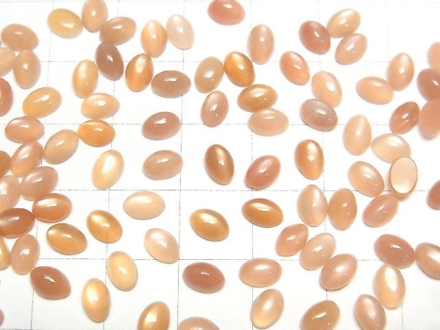 [Video] High Quality Orange Moonstone AAA- Oval Cabochon 6x4mm 10pcs $5.79!