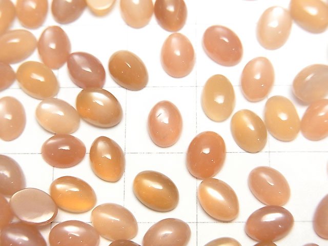 [Video] High Quality Orange Moonstone AAA- Oval Cabochon 7x5mm 5pcs $4.79!