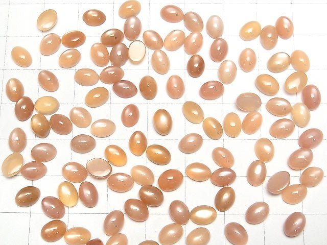 [Video] High Quality Orange Moonstone AAA- Oval Cabochon 7x5mm 5pcs $4.79!