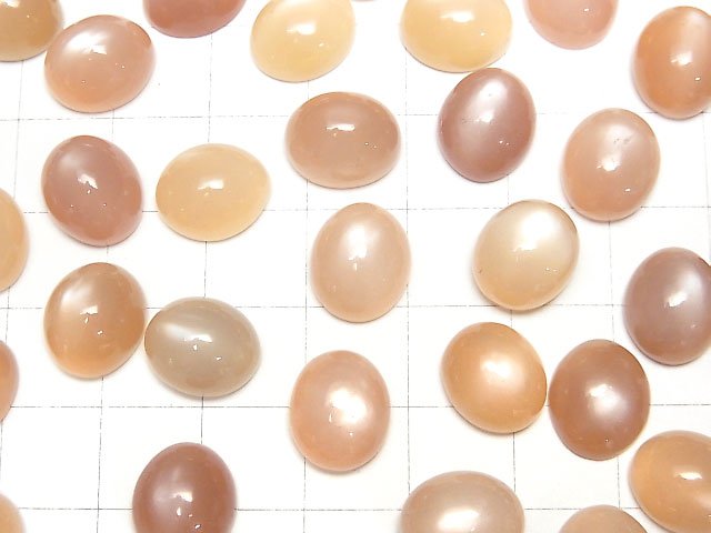 [Video] High Quality Orange Moonstone AAA- Oval Cabochon 12x10mm 2pcs