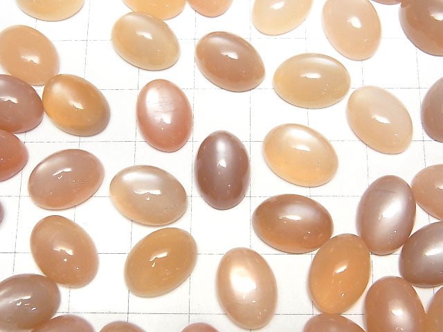 [Video] High Quality Orange Moonstone AAA- Oval Cabochon 14x10mm 2pcs