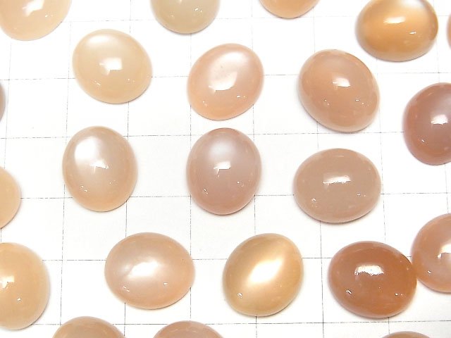 [Video] High Quality Orange Moonstone AAA- Oval Cabochon 14x12mm 2pcs