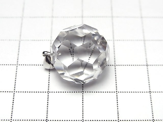 [Video] Crystal AAA+ "Bucky Ball" Faceted Round 18mm Pendant Silver925 1pc