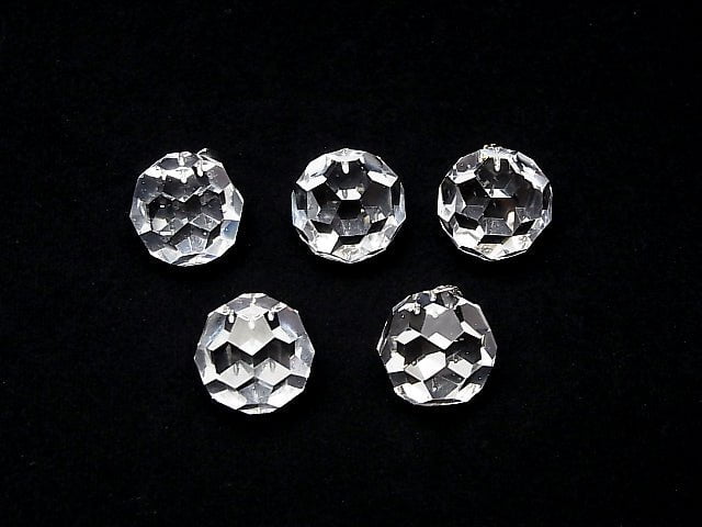 [Video] Crystal AAA+ "Bucky Ball" Faceted Round 18mm Pendant Silver925 1pc