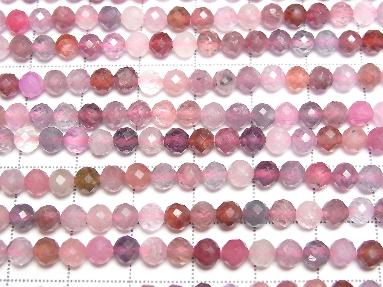 Qualité supérieure ! Spinelle multicolore AA++ Perles rondes à facettes 4mm en demi ou un fil (environ 15 pouces/36 cm)