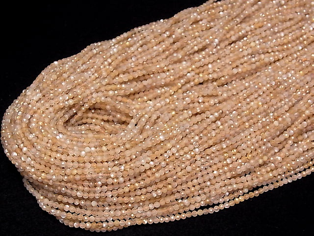 [Video] High Quality! Multicolor Moonstone AAA Faceted Round 2.5mm 1strand beads (aprx.15inch/36cm)