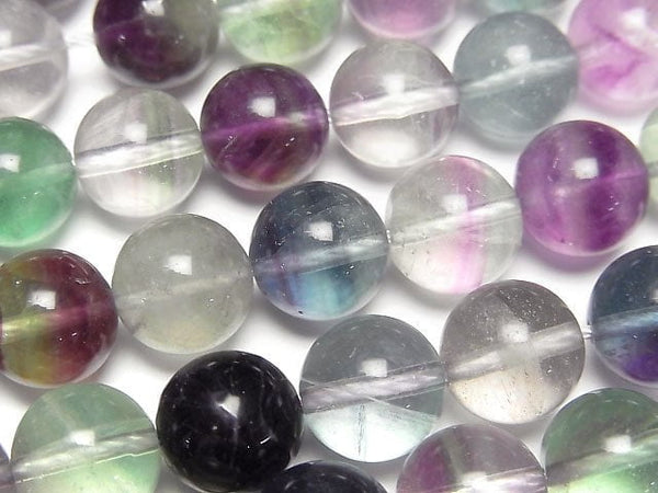 [Video] Multi color Fluorite AA++ Round 10mm half or 1strand beads (aprx.15inch/37cm)