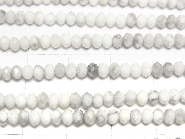High Quality!  1strand $9.79! Howlite Magnesite  Faceted Button Rondelle 3x3x2mm 1strand beads (aprx.15inch/37cm)