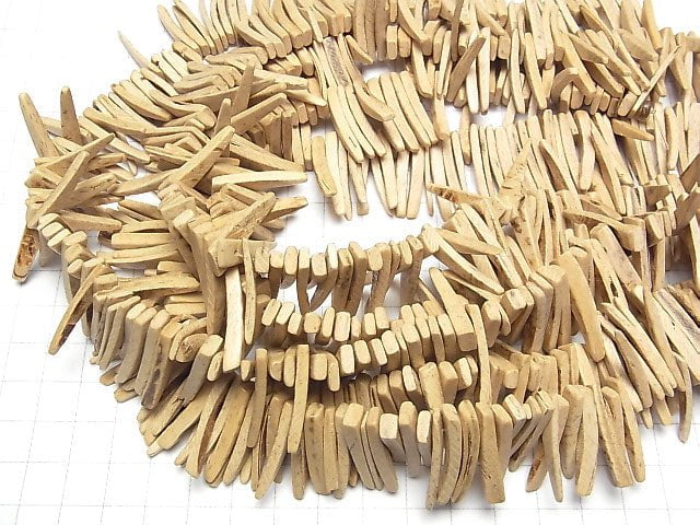 1strand $4.19! Coconut Stick Natural Color Top Side Drilled Hole 1strand beads (aprx.15inch / 38cm)