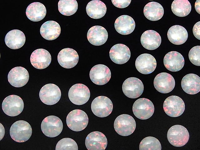 Kyoto Opal Round Cabochon 8 x 8 x 1.5 mm [White x Pink] 2 pcs $5.79!