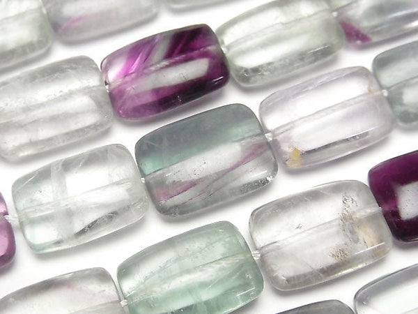 Multicolor Fluorite AAA - Rectangle 18 x 13 x 7 mm half or 1 strand beads (aprx.15 inch / 37 cm)