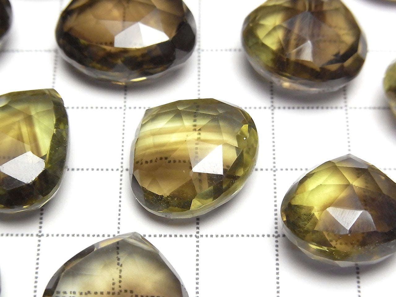 High Quality Lemon x Smoky Quartz AAA Chestnut Faceted Briolette 3pcs