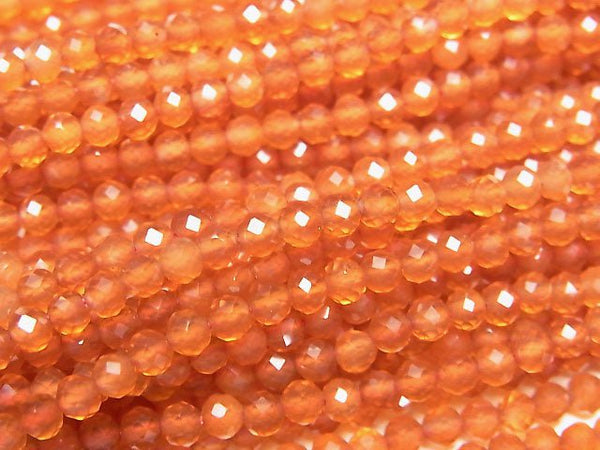 [Video] High Quality! Carnelian AAA Faceted Round 3mm 1strand beads (aprx.15inch / 38cm)