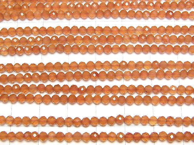 [Video] High Quality! Carnelian AAA Faceted Round 3mm 1strand beads (aprx.15inch / 38cm)