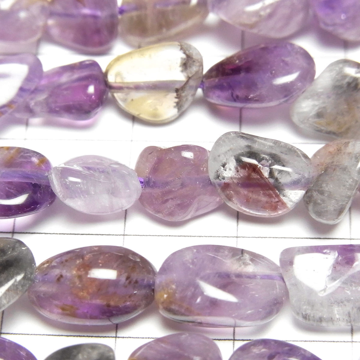 Cacoxenite in Amethyst AA+ Small Size Nugget 1strand beads (aprx.15inch/38cm)