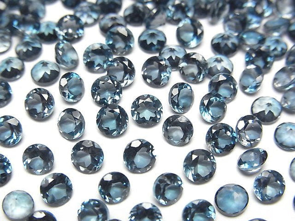 [Video]High Quality London Blue Topaz AAA Loose stone Round Faceted 4x4mm 5pcs