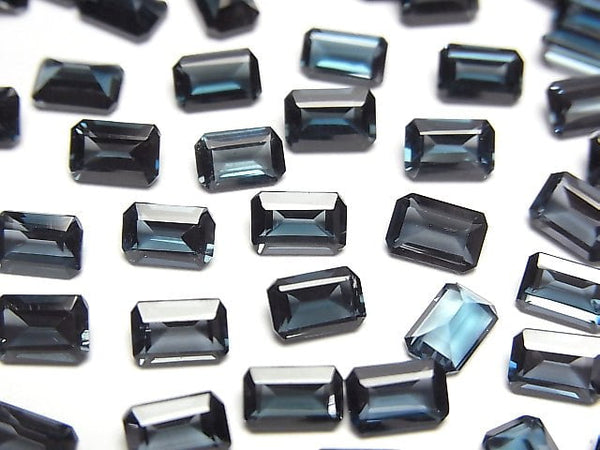 [Video] High Quality London Blue Topaz AAA Undrilled Rectangle Faceted 6x4 mm 5pcs
