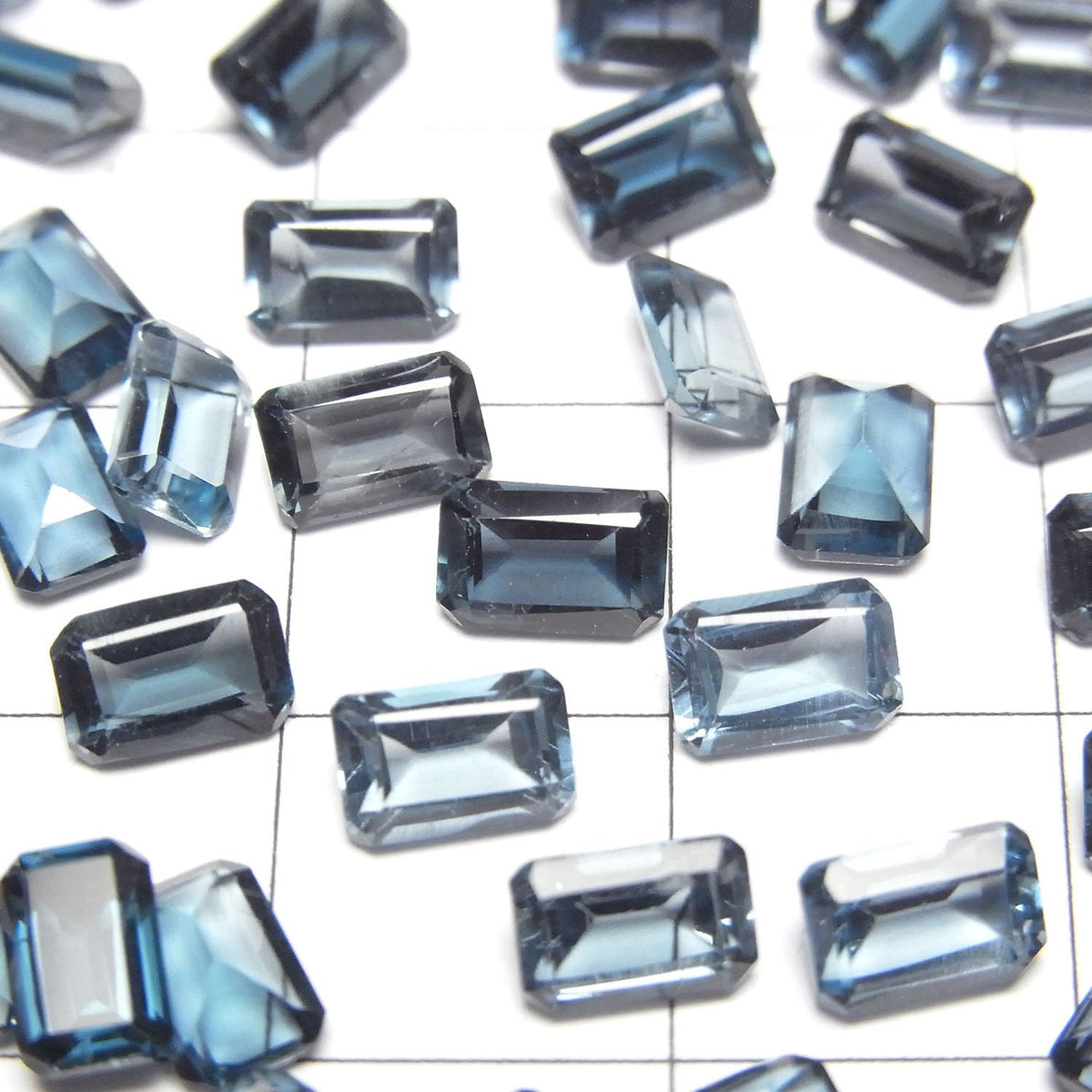 High Quality London Blue Topaz AAA Loose Stone Rectangle Faceted 6x4mm 3pcs