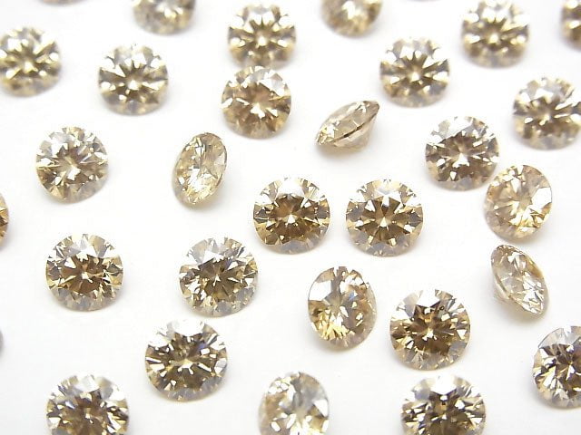 [Video] Moissanite AAA Loose stone Round Faceted 6x6mm [Champagne] 1pc