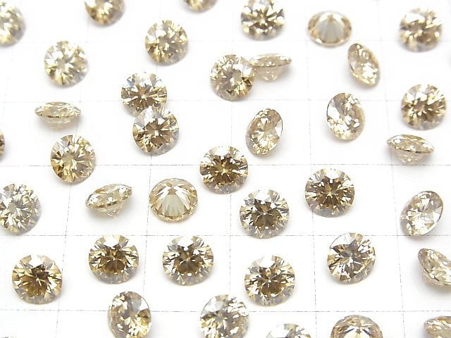 [Video] Moissanite AAA Loose stone Round Faceted 6x6mm [Champagne] 1pc