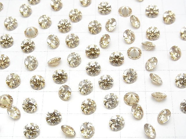 [Video] Moissanite AAA Loose stone Round Faceted 6x6mm [Champagne] 1pc