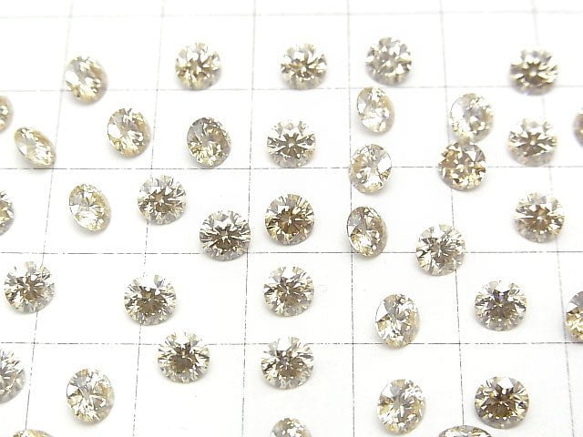 [Video] Moissanite AAA Loose stone Round Faceted 5x5mm [Champagne] 1pc