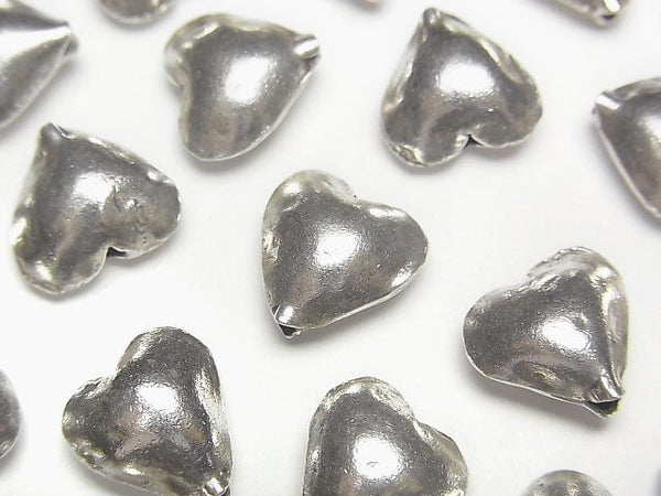 Karen Silver Vertical Hole Heart 11x12.5x6.5mm White Silver 1pc