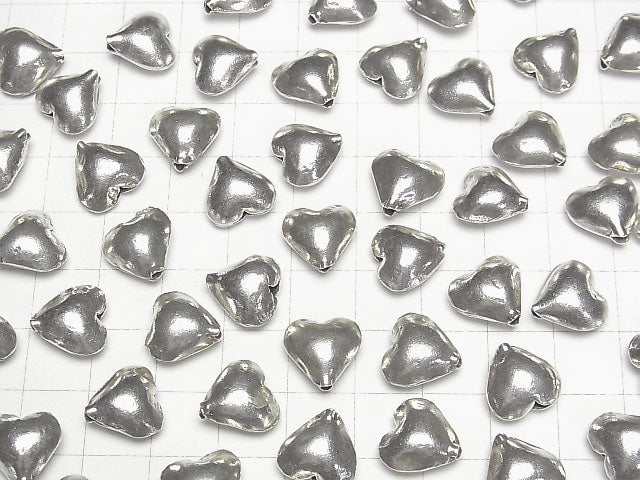 Karen Silver Vertical Hole Heart 11x12.5x6.5mm White Silver 1pc