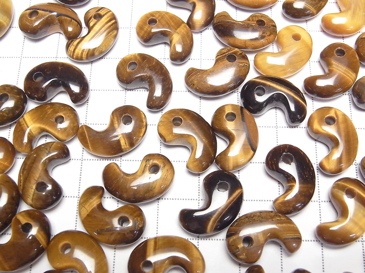 Yellow Tiger's Eye AA++ Comma Shaped Beads 18x12mm 3pcs