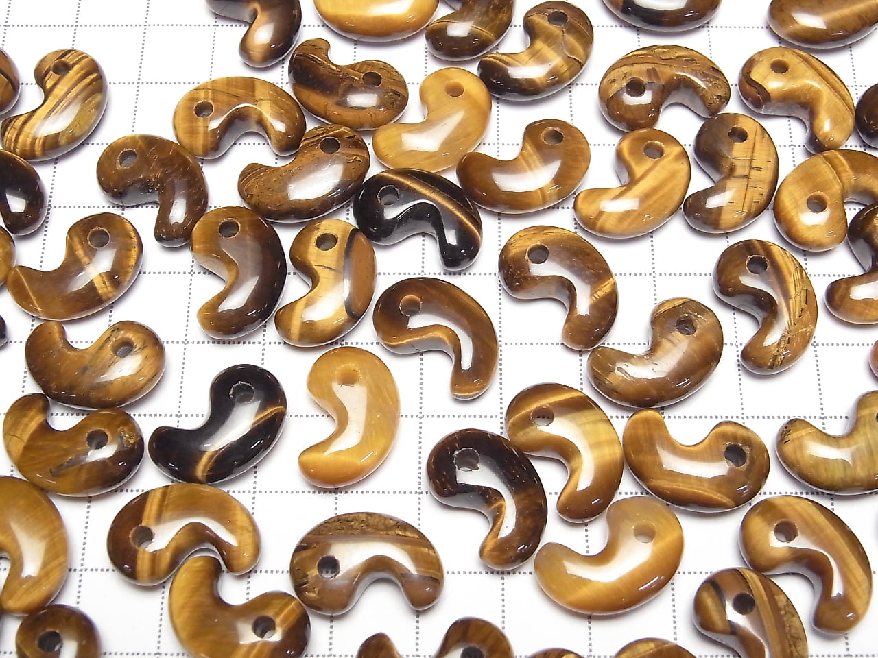Yellow Tiger's Eye AA++ Comma Shaped Beads 18x12mm 3pcs