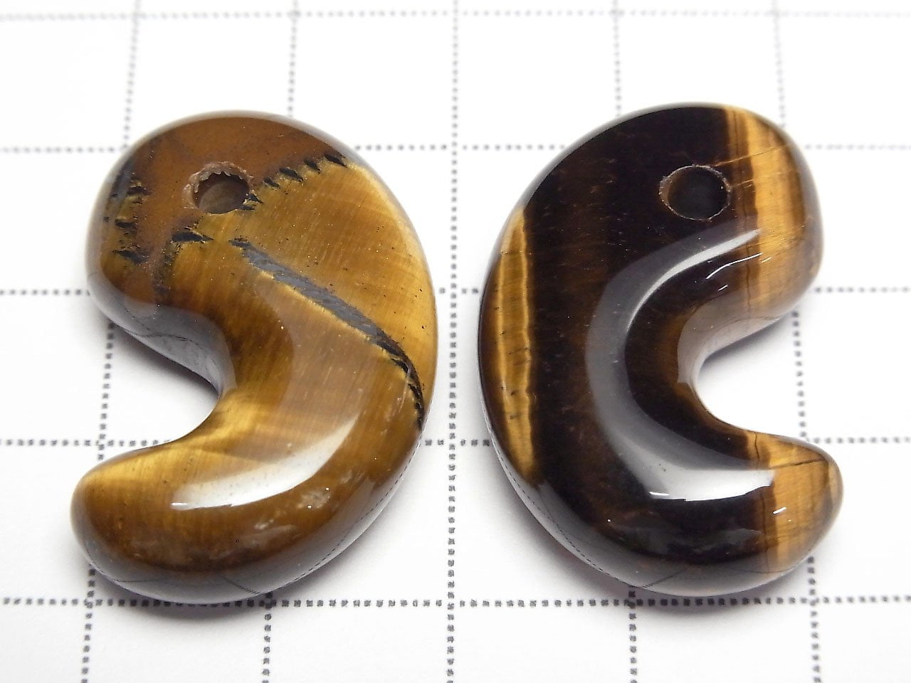 Gelber Tigerauge AAA- Komma-förmige Perle 30x20mm 3Stk