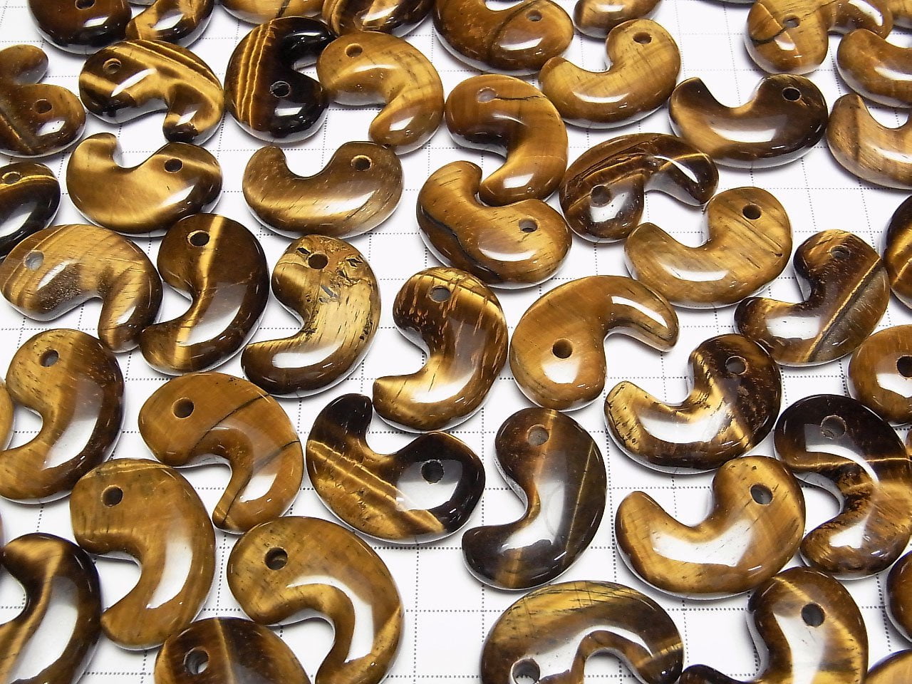 Gelber Tigerauge AAA- Komma-förmige Perle 30x20mm 3Stk