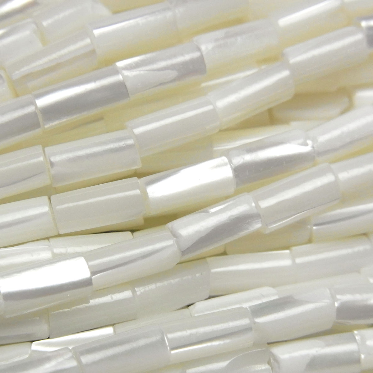 Mother of Pearl MOP White Tube 8x4x4mm 1strand beads (aprx.15inch/38cm)
