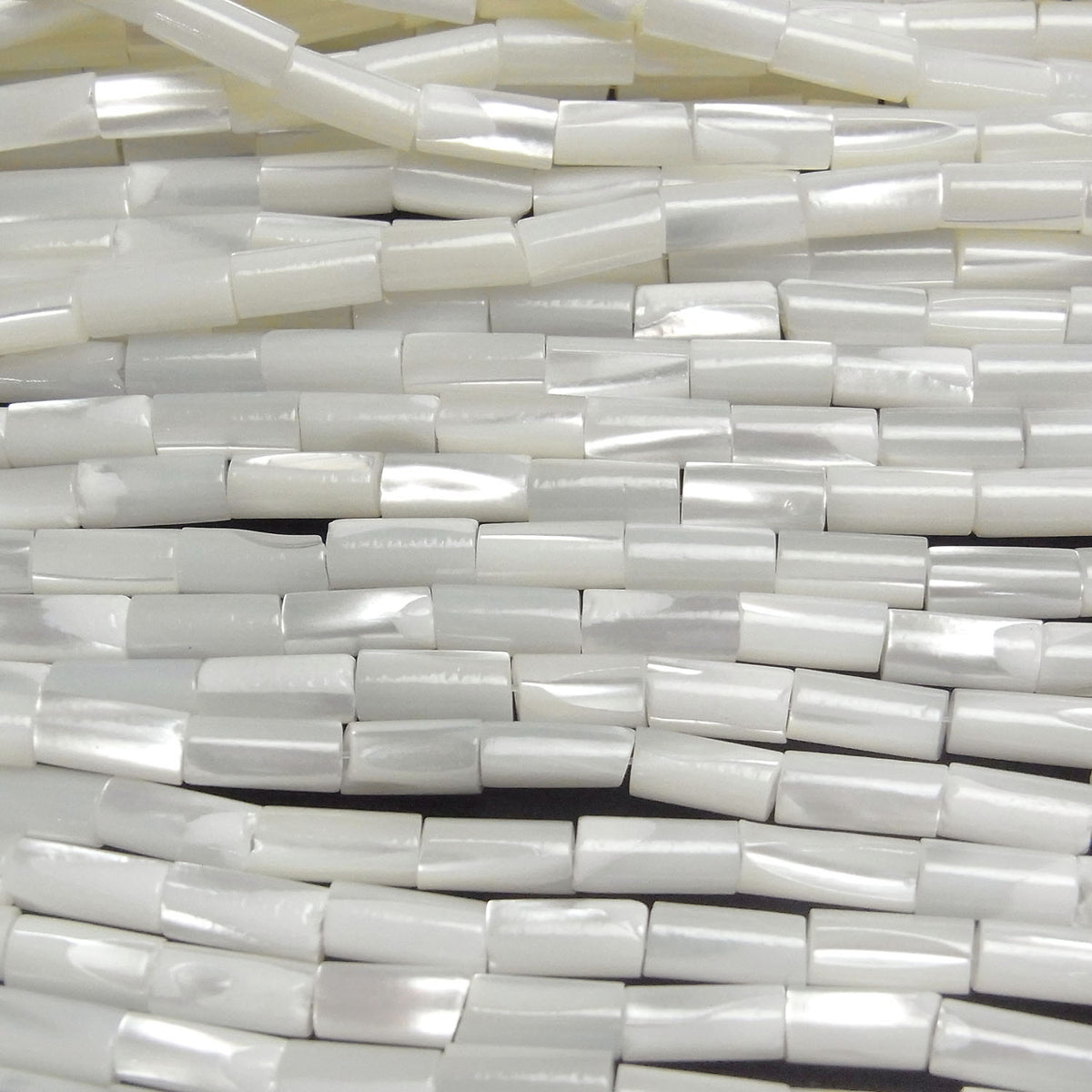 Mother of Pearl MOP White Tube 8x4x4mm 1strand beads (aprx.15inch/38cm)