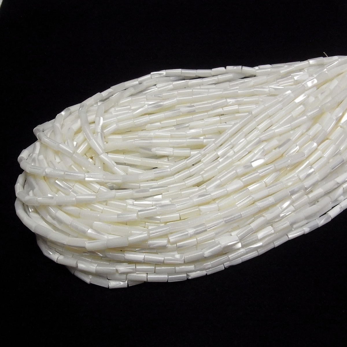 Mother of Pearl MOP White Tube 8x4x4mm 1strand beads (aprx.15inch/38cm)