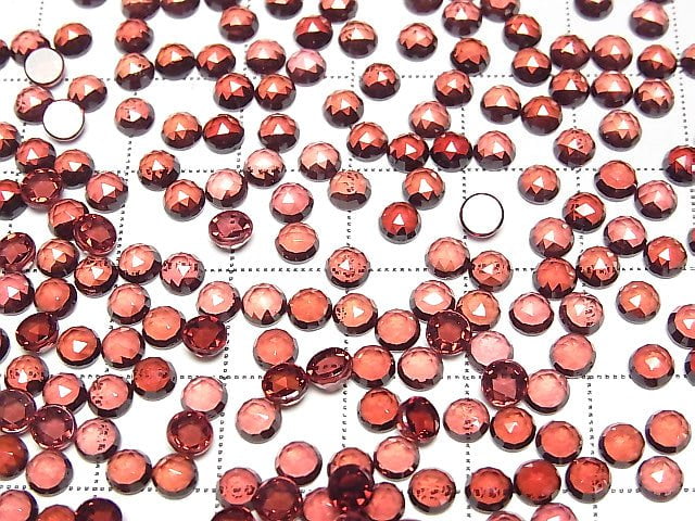 [Video]High Quality Mozambique Garnet AAA Round Rose Cut 4x4x2mm 10pcs