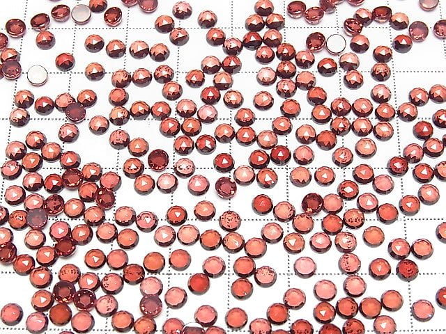 [Video]High Quality Mozambique Garnet AAA Round Rose Cut 4x4x2mm 10pcs