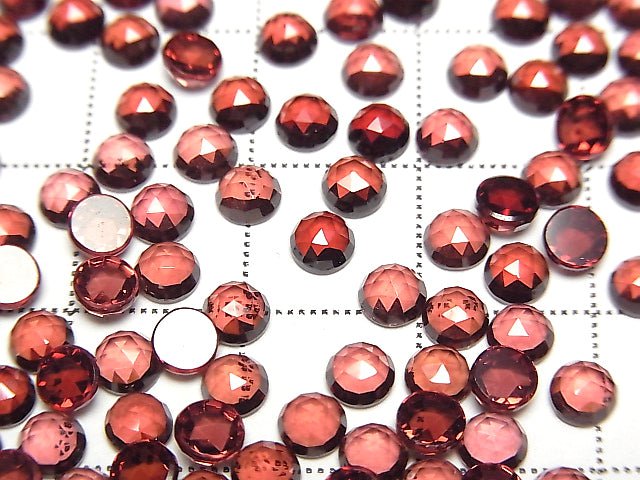 [Video]High Quality Mozambique Garnet AAA Round Rose Cut 4x4x2mm 10pcs