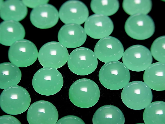 [Video] Top Quality Queensland Chrysoprase AAAAA Round Cabochon 6x6mm 1pc $14.99!